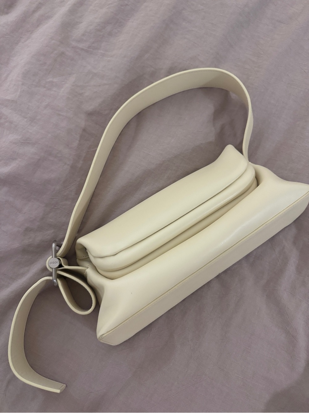Osoi korean brand Cream Padded Shoulder Bag - Minimal Women's Handbag
